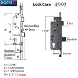HOPPE 16mm Manual 45/92 Gear, Shootbolt-Tongue @ 24.41", 1/2" D/B