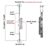 HOPPE 16mm Manual 45/92 Gear, Shootbolt-Tongue @ 24.41", 1/2" D/B