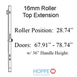 HOPPE 16mm Manual Top Extension, Roller @ 28.74", 41.14" Length