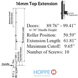 HOPPE HOPPE HLS9000 16mm Manual Top Extension for Manuel Locking Roller - 8778491