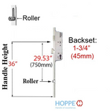 Hoppe 16mm Manual Gear, 45/92, Roller @ 29.53", 1/2" Deadbolt Throw - 8778511