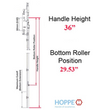 Hoppe 16mm Manual Gear, 45/92, Roller @ 29.53", 1/2" Deadbolt Throw - 8778511