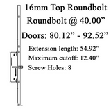 HOPPE 16mm Manual Top Extension, Roundbolt @ 40.00", 56.54" Length - 8778667