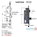 Hoppe 16mm Manual Gear, 35/92, Shootbolt-Roundbolt @ 24.41", 1" D/B