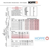 Hoppe 16mm Manual Gear, 35/92, Shootbolt-Roundbolt @ 24.41", 1" D/B
