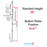 16mm Manual Gear, 45/92, Roller-Shootbolt, Roller @ 24.41", 1/2" D/B