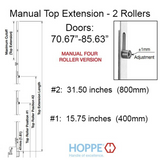 HOPPE 16mm Manual 4 Roller Top Extension, Rollers at 15.75" and 31.50" -  8778855