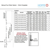 HOPPE 16mm Manual 4 Roller Top Extension, Rollers at 15.75" and 31.50" -  8778855