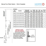 HOPPE 16mm Manual 4 Roller Top Extension, Rollers @ 23.62 and 45.28", 54.92" Length - 8778859
