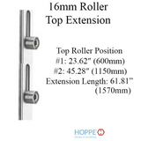 HOPPE 16mm Manual 4 Roller Top Extension, Rollers at 23.62 and 45.28", O.A. Length 61.81" - 8778863