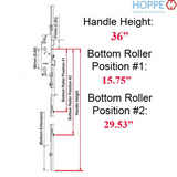 Hoppe Multipoint 1.38" Backset Manual Gear with Bottom Two Roller Extension