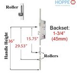 Hoppe 16mm Manual Gear, 45/92, Roller @ 15.75" & 29.53" - 8778895