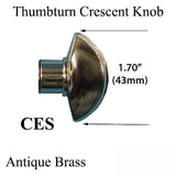 Thumbturn only, CES Crescent Cylinder Knob - Antique Brass