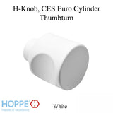 H-Knob, CES Euro Cylinder Thumbturn - Pure White