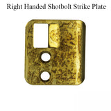 Right Handed Strike Plate, PS0022R, Shootbolt.1.63 x 1.75- Brass
