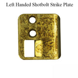 Left Handed Strike Plate, PS0021L, Shootbolt.1.63 x 1.75- Brass