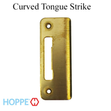 Strike Plate, PT0009N, Tongue curved lip 1.74 x 4.57 - Brass, 8784675