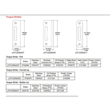 Strike Plate, PT0002N, Flat Tongue 1.30 x 4.57 - Brass -8784699