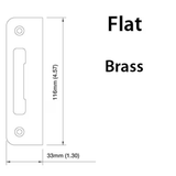 Strike Plate, PT0002N, Flat Tongue 1.30 x 4.57 - Brass -8784699