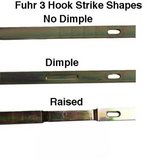 Fuhr Sliding Door Strike Plate with 3 Hooks 16mm Flat Square Ends 52 Inch Length
