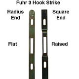 Fuhr Sliding Door Strike Plate, 16mm Flat Square Ends W/ Dimple- Ydi Yellow Dichromate