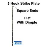 Fuhr Sliding Door Strike Plate, 16mm Flat Square Ends W/ Dimple- Ydi Yellow Dichromate