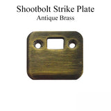 Strike Plate, Shootbolt, Single Door - Antique Brass