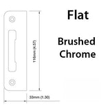 Strike Plate, PT0002N, Flat Tongue 1.30 x 4.57 - Brushed Chrome