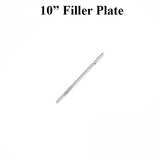 Hoppe 5/8" x 9-7/8" multipoint lock filler plate, blank no lock points - Stainless Steel