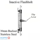 Inactive Flush Bolt Rod, 30mm Backset, Flip Lever - Stainless Steel