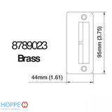 Strike Plate, PS0013N, Double Shootbolt 1.61 x 3.75 -Brass.