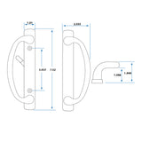 88060001 Charlotte Sliding Door Handle Set in Polished Brass Finish Fits 3-15/16&#8243; CTC Screw Holes