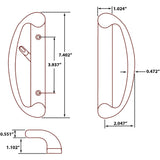 88090004 Sonoma Sliding Door Handle Set in Antique Black Finish Fits 3-15/16&quot; CTC Screw Holes