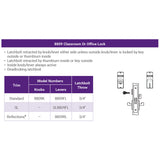 Accentra (formerly Yale)  AUR 8809FL Classroom or Office Mortise Lock with Augusta Lever, Standard Rose