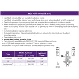 Accentra (formerly Yale)  AUR 8820FL Hotel Guest Mortise Lock with Augusta Lever, Standard Rose