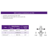 Accentra (formerly Yale)  AUR 8830-2FL Asylum or Institutional Mortise Lock with Augusta Lever, Standard Rose