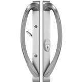 88306203 Rockwell Modena Contemporary Sliding Patio Door Handle with Offset Keylock in Brushed Nickel Finish