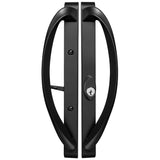 Contemporary Sliding Patio Door Handle with Keylock Matte Black Finish