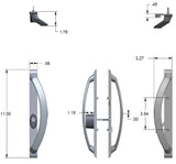 883156211OWH- Rockwell Sarasota Custom Sliding Door Offset Keylocking Handleset in White Finish