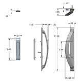 88320011OWH- Rockwell Sarasota Sliding Door Handleset with Exterior Finger Pull in White Finish