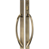 88350036 ROCKWELL LAGUNA CONTEMPORARY PRIVACY SLIDING PATIO DOOR HANDLE IN ANTIQUE BRASS FINISH