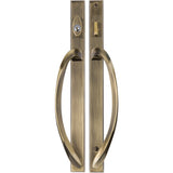 88350636 ROCKWELL LAGUNA CONTEMPORARY KEYED ENTRY SLIDING PATIO DOOR HANDLE IN ANTIQUE BRASS FINISH