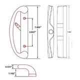 890290011AL Euro-Sonoma Sliding Door Handle Set in White Finish fits 3-15/16&#8243; CTC Screw Holes