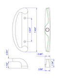 89190051 Sonoma Sliding Door Handle Set with External Finger Pull in White Finish Fits 3-15/16&#8243; CTC Screw Holes