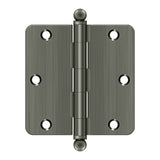 3-1/2" x 3-1/2" x 1/4" Radius Hinge, w/ Ball Tips