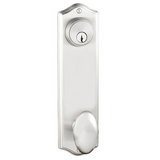 Emtek 8990 Colonial 5-1/2" Center-to-Center Keyed Sideplate Lockset, Passage/Single Keyed - Brass Tubular