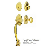 Emtek 4410 Saratoga Single Cylinder Entrance Handleset - Brass Tubular