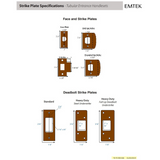 Emtek EMP4820 Baden Single Cylinder Entrance Handleset - Brass Tubular - EMPowered Upgrade