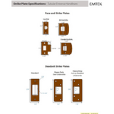 Emtek 462121 Monolithic with San Carlos Grip Entrance Handleset - Wrought Steel Tubular - Double Cylinder