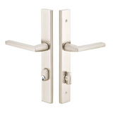 Emtek 8044 STRETTO Narrow Trim Lockset, 1-1/2" x 11" Modern Rectangular Keyed, Brass Tubular, Dummy (Pair)